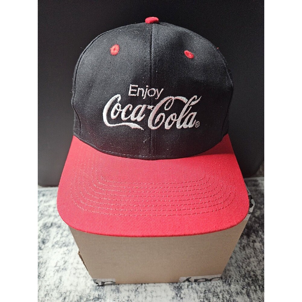 KC Cap Enjoy  Coca Cola Snap Back Hat Black Red